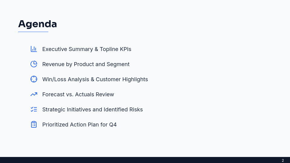 QBR Sales Leader: Revenue & Growth Review